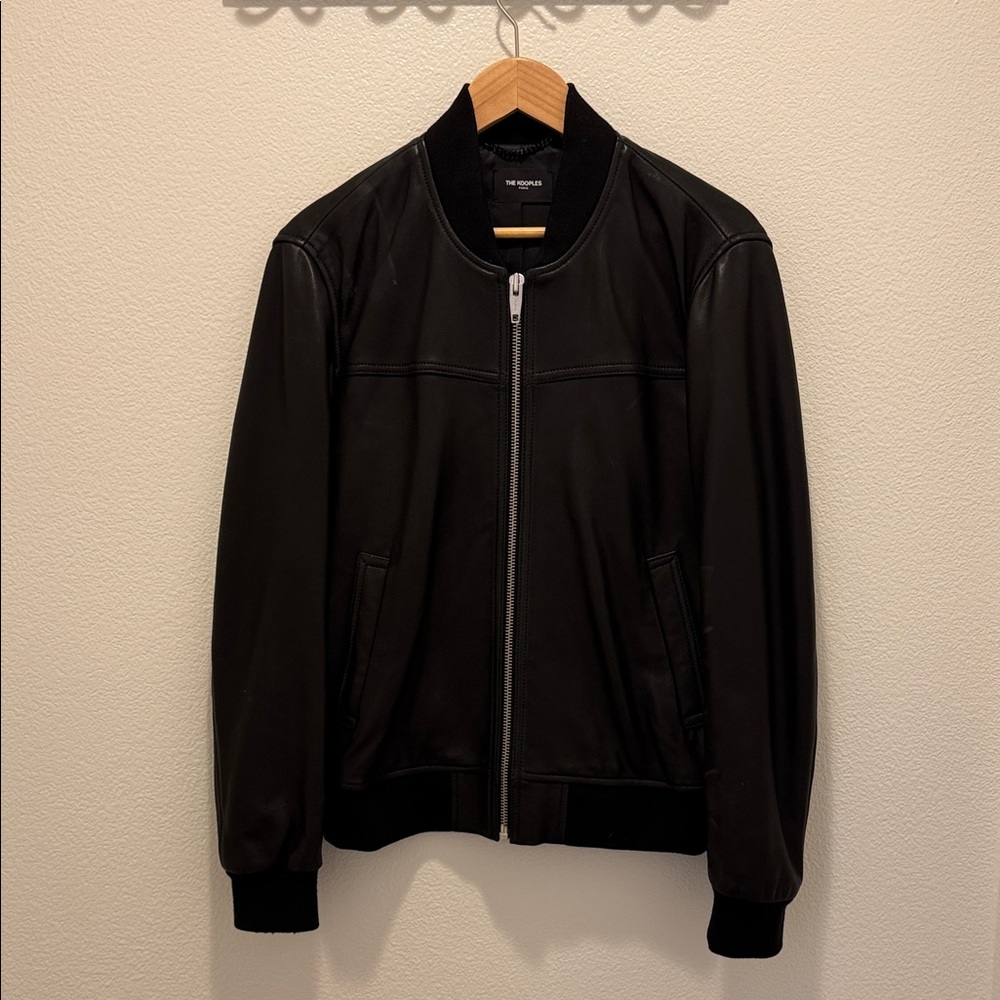 The Kooples Black Bomber Jacket